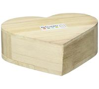 Artemio Boite en Bois Coeur avec Couvercle Pivotant, Beige, 15 x 4 x 13 cm