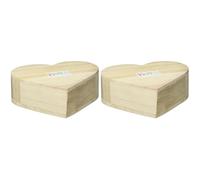 Artemio Boite en Bois Coeur avec Couvercle Pivotant, Beige, 15 x 4 x 13 cm VIBC15 (Lot de 2)