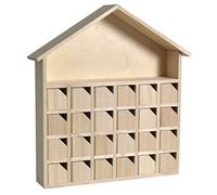 Calendrier de l'Avent en bois Maison 31,5 x 7 x 34 cm Beige G