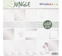 Artemio de 30 feuilles de papier scrapbooking 30x30 cm"Jungle foil argent" d'Artemio