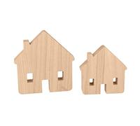 Artemio Décoration en Bois - Maison - 12,5 x 13 cm et 9,5 x 10 cm - 2 pcs