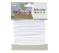 Cordon en tricotin tout fait blanc à5mm x 5m - artémio