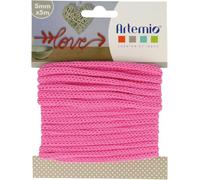 Cordon en tricotin tout fait fuschia à5mm x 5m - artémio Rose G