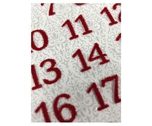 Artemio Flocked Stickers Numbers Red Barok
