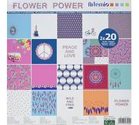 Artemio Flower Power Set de 40 Papier Scrapbooking, Autre, Multicolore, 30,5 x 1 x 30,5 cm 11001965