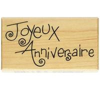 Artemio Tampon en bois Joyeux Anniversaire Enfantin Noir 3,7 x 2,5 x 6,6 cm ARTHD359