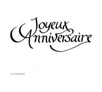 Artemio Joyeux Anniversaire Tampon, Bois, Noir, 3,7 x 2,5 x 7,4 cm VITPE013