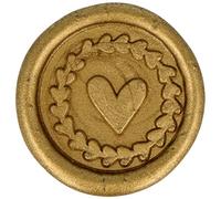 Artemio Lot de 10 autocollants Wax Coeur 25 mm Doré