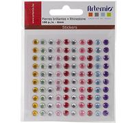 Artemio Lot de 100 Strass Ronds Adhésif, Multicolore