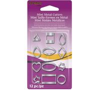 Artemio - Lot de 12 mini emporte-pièces métal argenté pour pâte Fimo et modelage, dès 3 ans