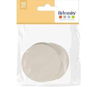 Artemio Lot de 50 Etiquettes en Papier Blanc Rond 4.5 cm