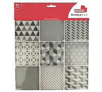 Artemio Lot de 9 Feuilles Mosaïque Plastique Multicolore 8 x 8 cm