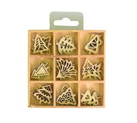 Artemio Mini décorations en Forme de sapins de Noël Bois Beige 2,5 cm