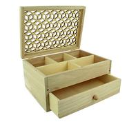 Artemio Motif Ajouré Boîte à Bijoux, Bois, Beige, 24 x 14 x 10 cm 14002361