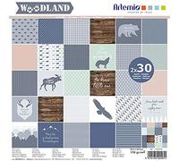 60 Feuilles - Woodland - 170g - 30x30cm