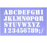 Artemio Pochoir Home Déco - Alphabet Industriel, Plastique, Bleu, 25 x 0,2 x 42 cm ATAH112