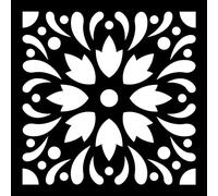 Artemio Pochoir Home Déco - Carreau Ciment Eclats Fleuris, Plastique, Noir, 17, 5 x 0, 2 x 21, 5 cm