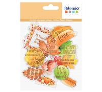 Artemio Formes en papier calque Pre-Cuts 'Fall in Love' – Textes automne multicolore – 1,5–8 cm