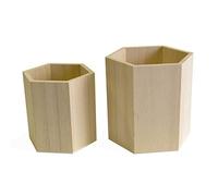 Artemio ROWLANDS Lot de 2 bocaux hexagonaux décoratifs - 10 cm - 8 cm