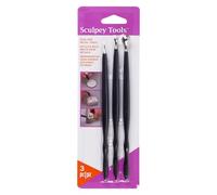 Artemio Sculpey Polyform Set de 3 Outils de Modelage Pâte, Plastique, Noir, 8,3 x 1,3 x 23,7 cm POASSD01