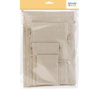 5 pochettes en toile à personnaliser - Artemio Beige