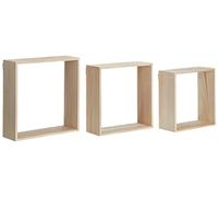 Artemio Set de 3 Etagères Carrées à Décorer, Bois, Beige, 30 x 10 x 30 cm 14001967