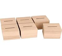 Artemio Set de 6 tirelires carrées en Bois - 6 x 6 x 6 cm