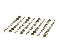Artemio Set de 80 perles adhésives – plastique doré clair – 10 x 0,3 x 12,5 cm