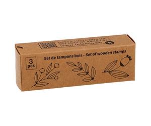 Artemio Set Tamp Bois Kraft Box Splendid Xmas Feuillages