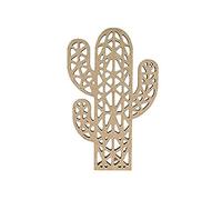 Silhouette en bois MDF origami - Cactus 15 cm Marron G