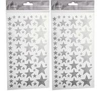 Artemio Stickers Etoiles, Autre, Argent, 14 x 0,2 x 28 cm 11004502 (Lot de 2)