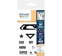 Artemio Tampons transparents - Super Dad/Mom - 9 x 7 cm - 11 pcs