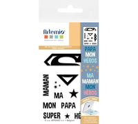 Artemio Tampons transparents - Super Papa Maman - 9 x 7 cm - 12 pcs