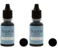 Artemio Tsukineko Encre Refill, Autre, Noir, 2,5 x 7,6 x 2,5 cm TSSZR31 (Lot de 2)