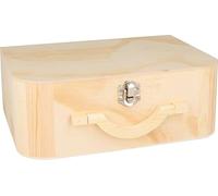 Artemio Valisette en Bois avec Anse, Boîte de Rangement, 25 x 18 x 9 cm, Naturel