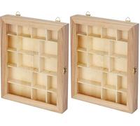 Artemio Vitrine, Bois, Beige, 23 x 28 x 3 cm VIVT2328 (Lot de 2)
