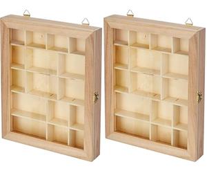 Artemio Vitrine, Bois, Beige, 23 x 28 x 3 cm VIVT2328 (Lot de 2)