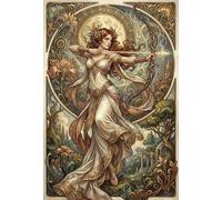 Artémis Art Nouveau Mucha Puzzle 1000 Pièces Adultes Et Enfants,Jeu Éducatif,Dès 14 Ans,Déco Murale,Défi,Premium,Carton,Anti-Stress,Détente,Casse-tête,Cadeau 38x26cm