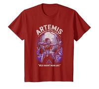 Artemis dans la forêt visant l'arc Animaux Sauvages Chasse Lunaire Ambiance T-Shirt, Enfant, Canneberge, 2 Ans