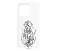 Artemis Déesse Grecque Chasse à la Lune Cerf Mythologie Coque pour iPhone 15 Pro