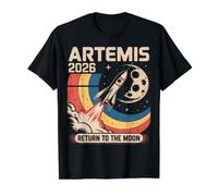 Artemis II Lancement Retour sur la Lune 2026 T-Shirt Graphique avec Valeur