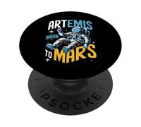 Artemis Space Astronaut Space Suit Moon Poster Art Mars PopSockets PopGrip Adhésif