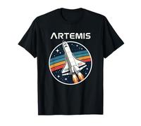 Artemis Space Shuttle Launch System Crewed Flight Rainbow T-Shirt