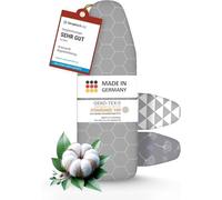 arteneur Housse Table à Repasser 140x45 pour Centrale Vapeur - Fabriqué en Allemagne avec Bande Élastique Resserrable, Thermo Reflect, Épaisse Mousse et Molleton (XL)