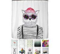 arteneur Rideau Anti-Moisissure 180x200 cm Chat Hipster Berlin