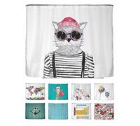 arteneur Rideau Anti-Moisissure 240x200 cm Chat Hipster Berlin