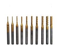 Artensky PCB Fraise Fraisage TiN coupeur carbure pour CNC Gravure Coupe 10Pcs (0.8-3.0mm)