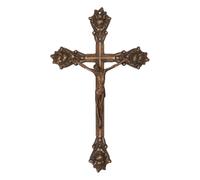 arterameferro Crucifix en laiton bruni modèle baroque mural 33 cm