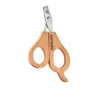 Artero Lady coupe-griffe chien et chat mini, lames courbes de 1 cm | Acier inoxydable, poignée en bambou, petites races, chiots, appui-doigt, emballage en carton recyclable