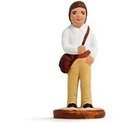 Arterra - Santons de Provence - Enfant - Ecolier garçon - Chemise Bleue - Collection 7 cm